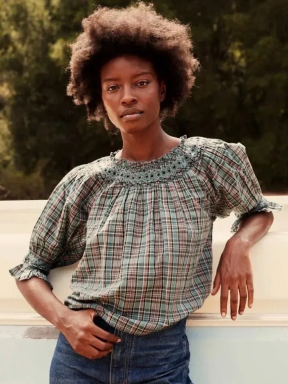 Doen Artemisia Top Pond Promenade Plaid